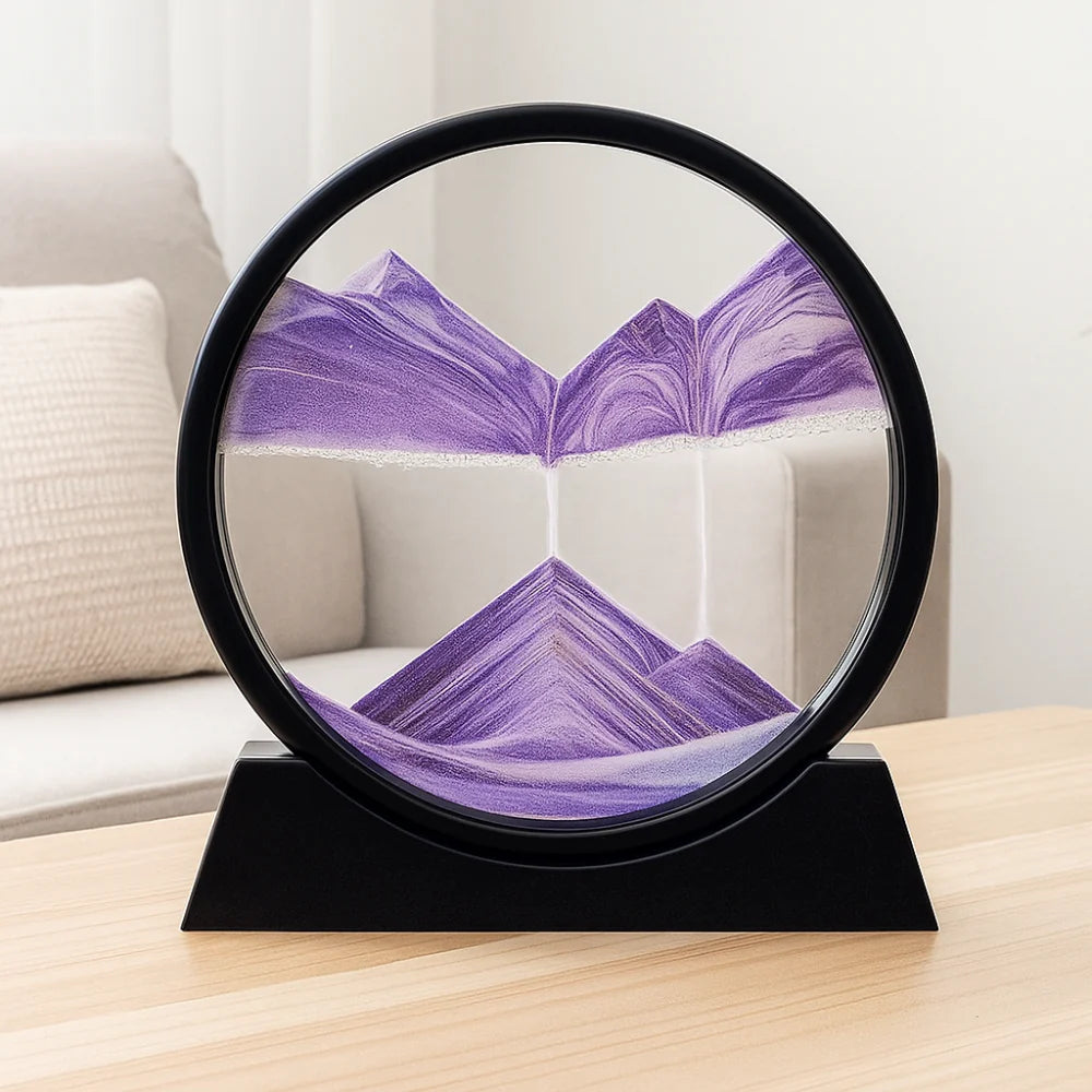 Serene Sand Flow Art Glass Sculpture for Home & Office