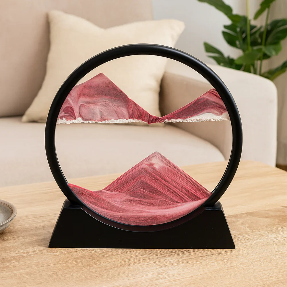 Serene Sand Flow Art Glass Sculpture for Home & Office