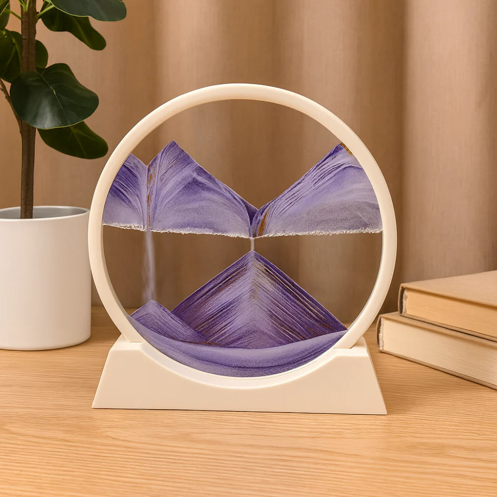 Serene Sand Flow Art Glass Sculpture for Home & Office