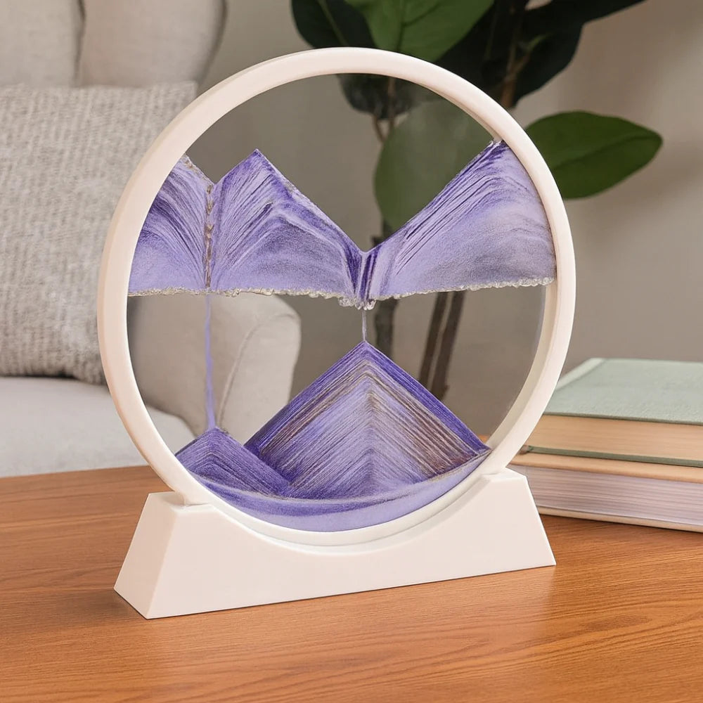Serene Sand Flow Art Glass Sculpture for Home & Office