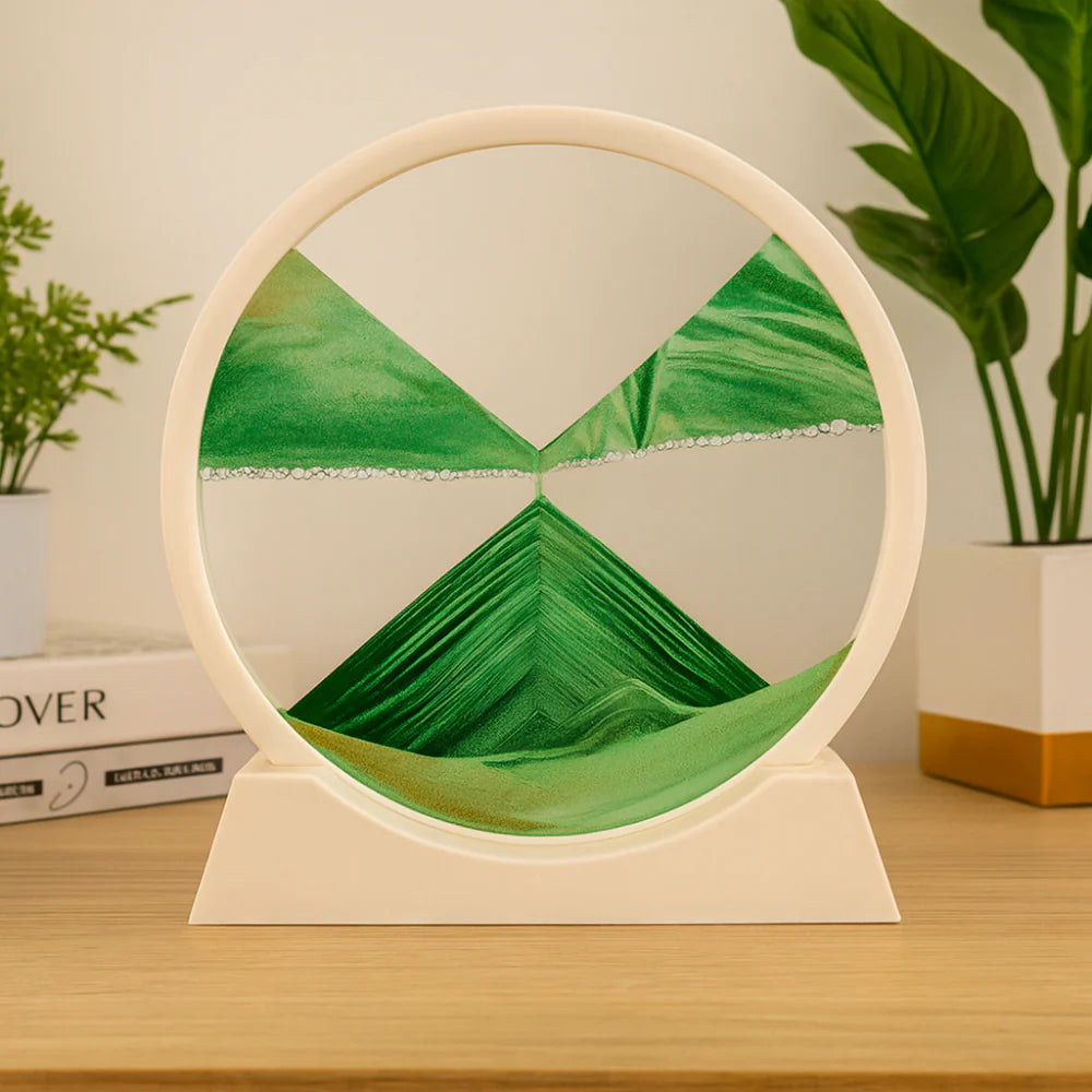 Serene Sand Flow Art Glass Sculpture for Home & Office