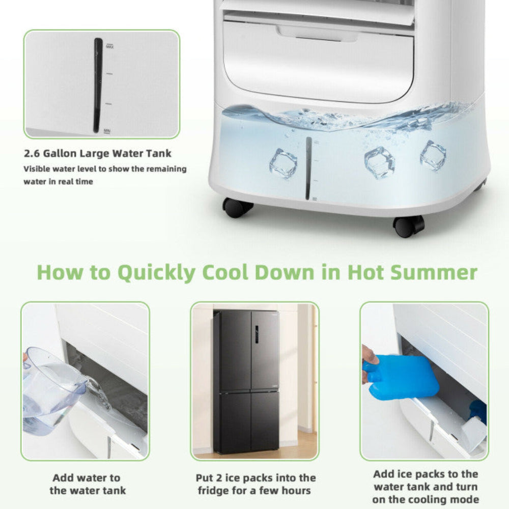 Portable Air Cooler Fan with 4-in-1 Features and Adjustable Airflow