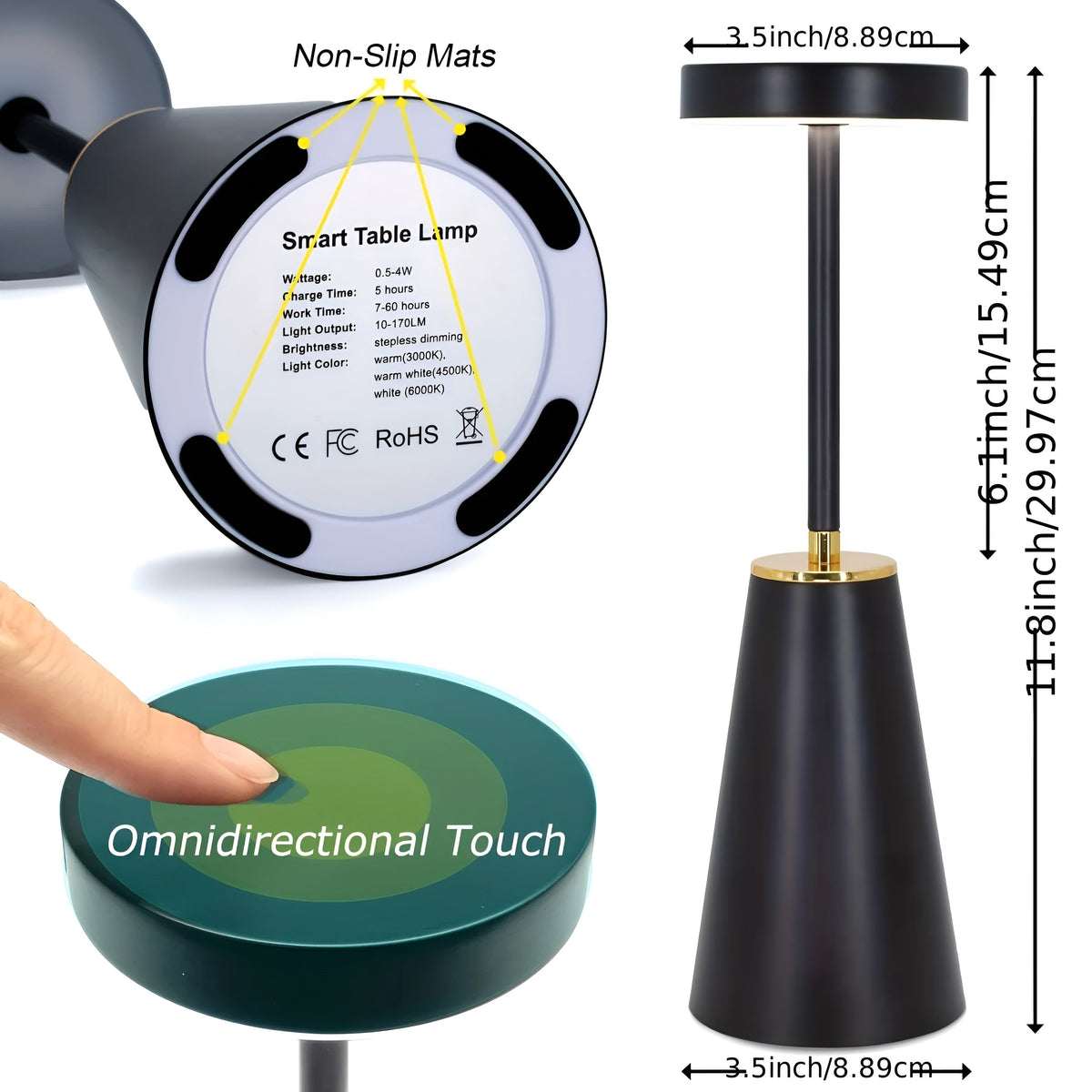 Elegant Wireless Table Lamp | Rechargeable LED Lighting