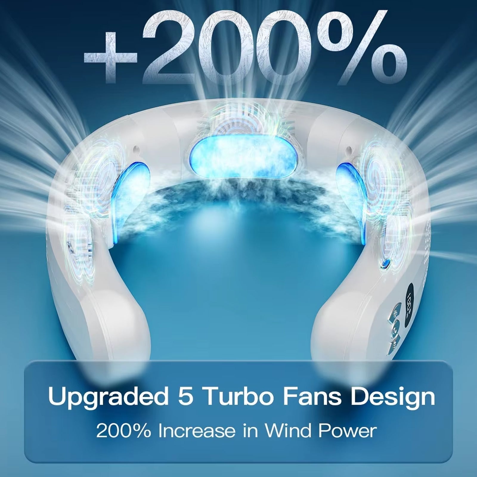Wearable Neck Fan with 360° Airflow – 8-Hour Cooling and Heating
