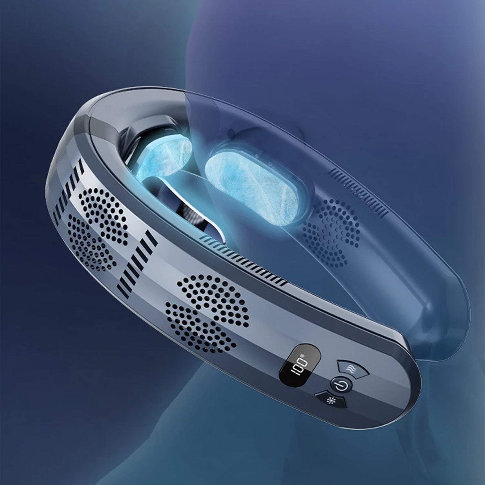 Wearable Neck Fan with 360° Airflow – 8-Hour Cooling and Heating