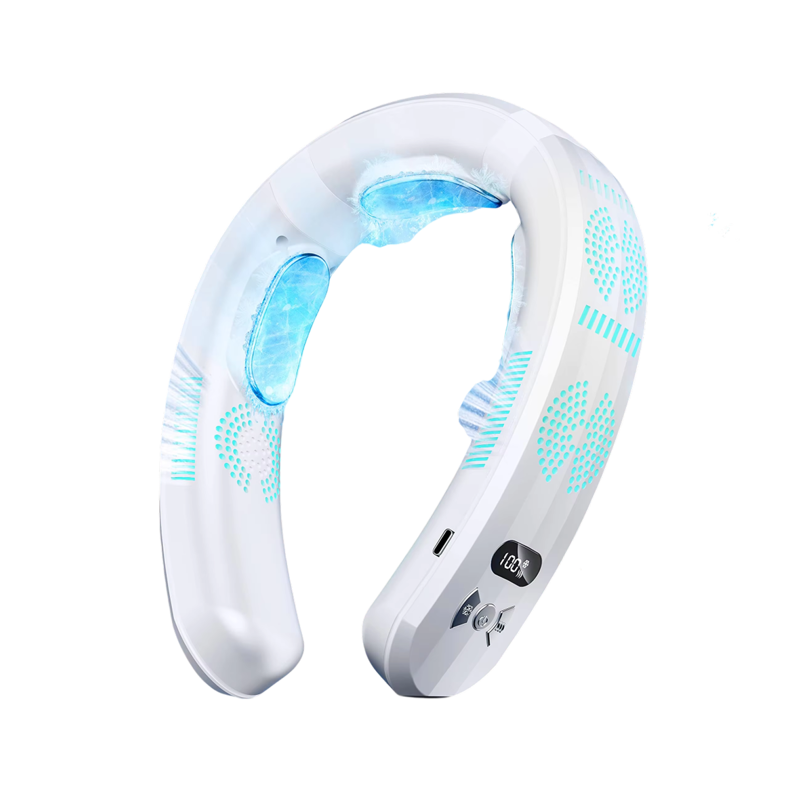 Wearable Neck Fan with 360° Airflow – 8-Hour Cooling and Heating