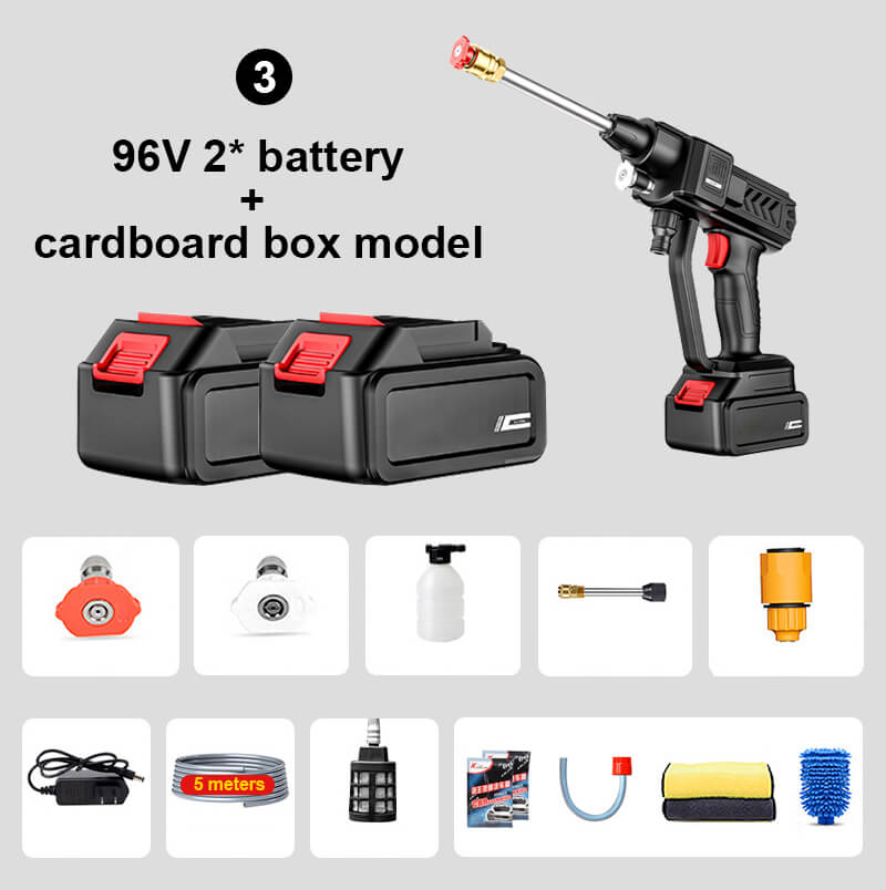 Cordless High-Pressure Washer with 3-in-1 Nozzle – Lightweight & Portable