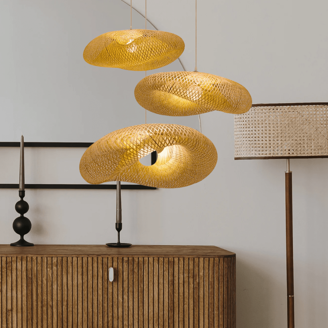Natural Elegance LED Bamboo Pendant Light Fixture