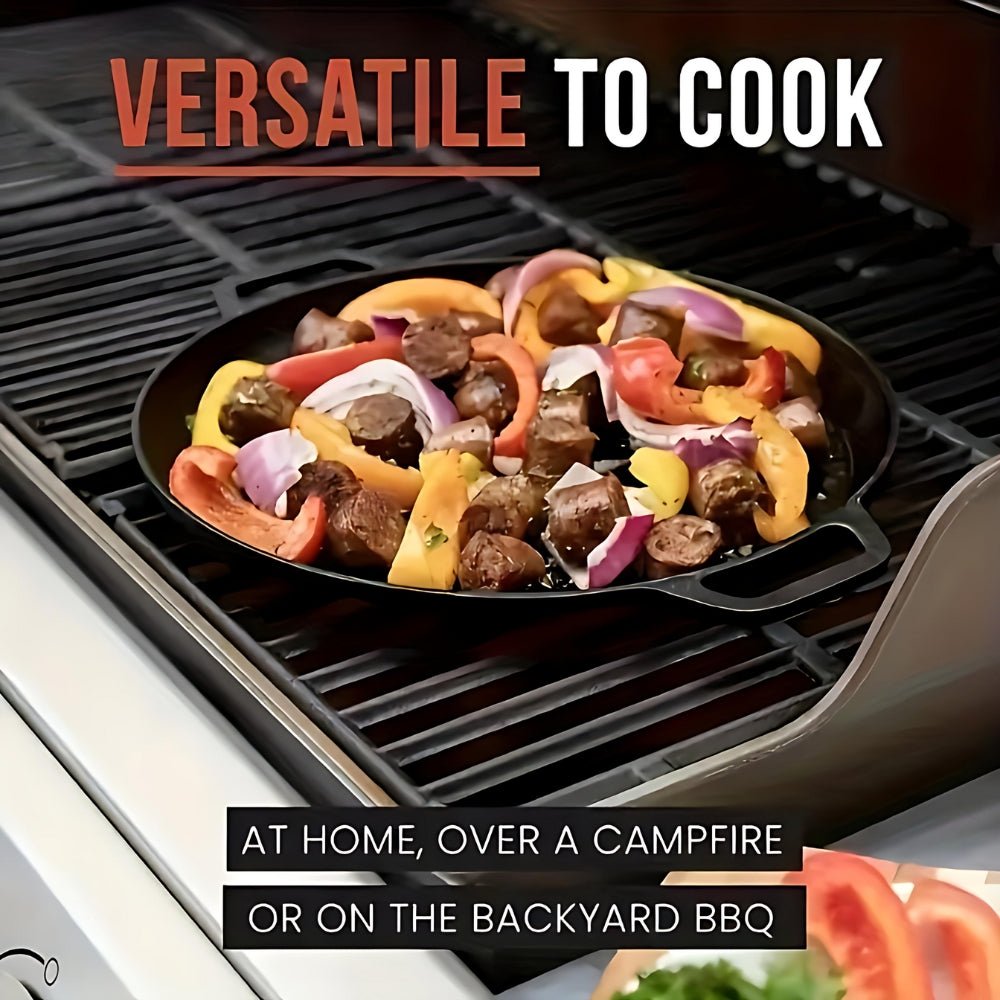 Balanced Double Handle Nonstick Cast Iron Griddle Pan