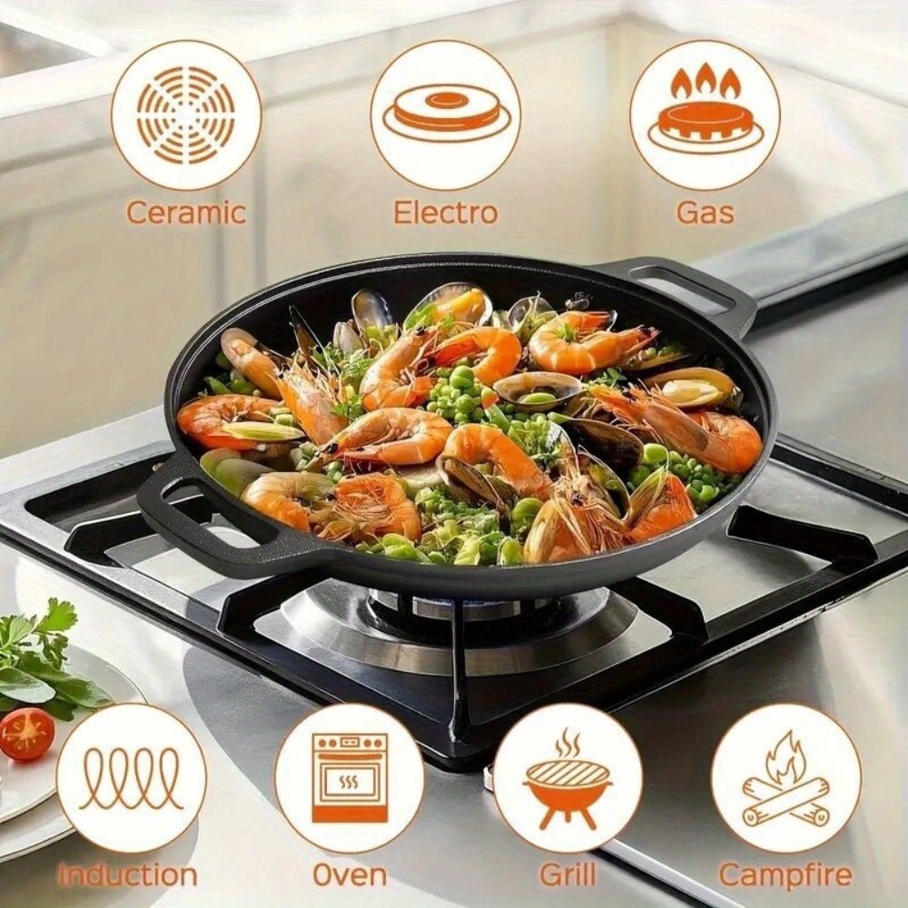 Balanced Double Handle Nonstick Cast Iron Griddle Pan