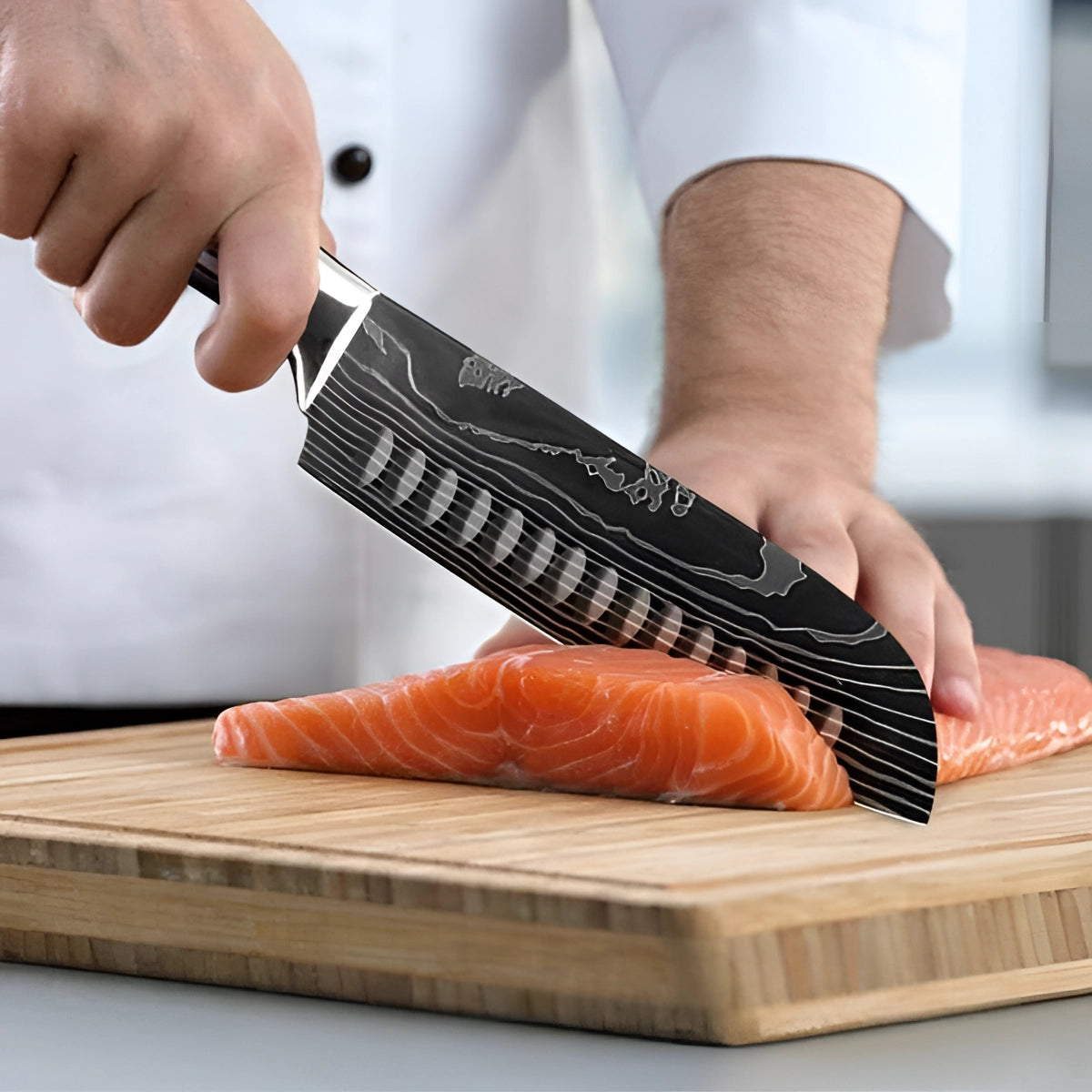 High-Carbon Stainless Steel Knife Set with Ergonomic Wooden Handles