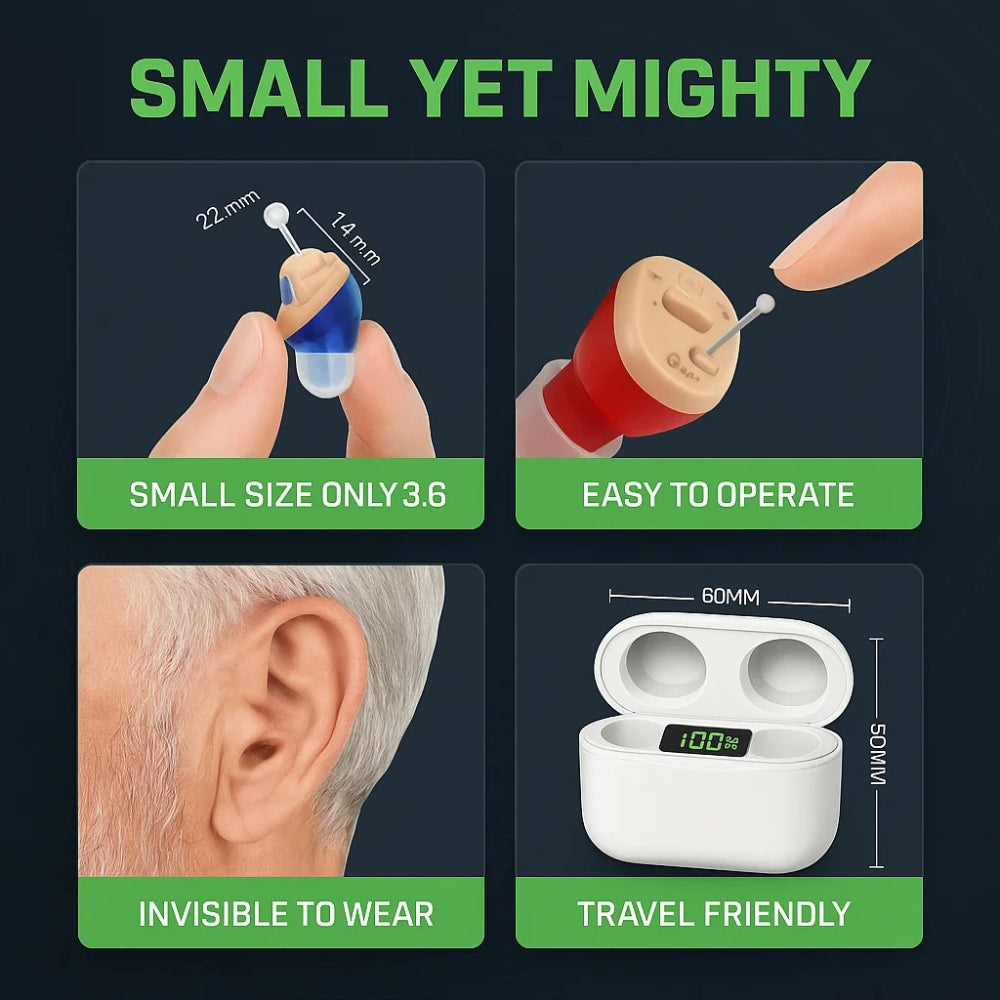 Rechargeable In-Ear Hearing Aids - Comfortable Fit for Clear Audio