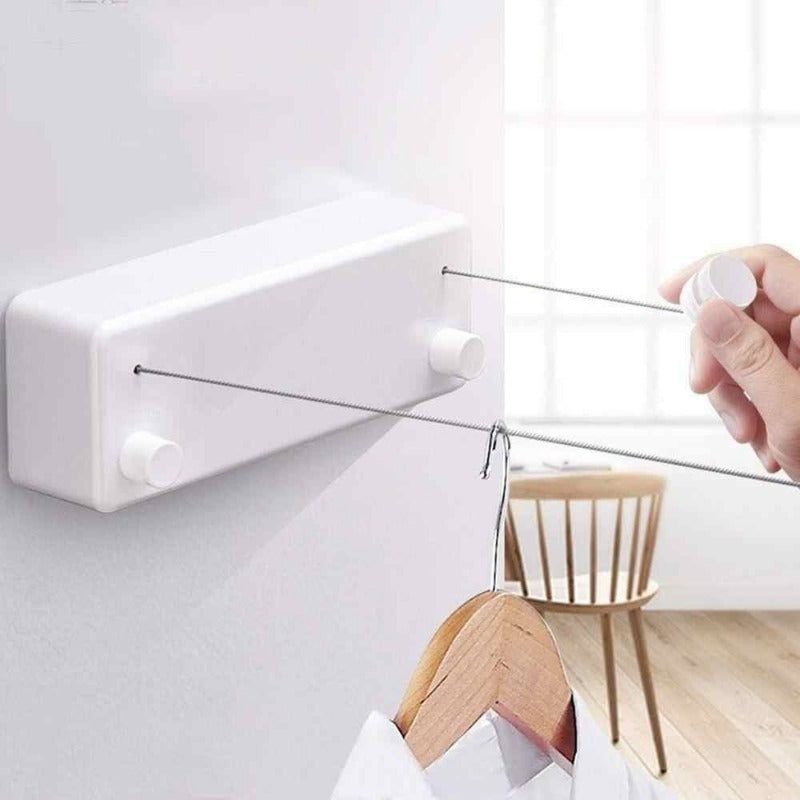 Taavita Wall Mounted Dual Retractable Clothes Line for Small Living Spaces