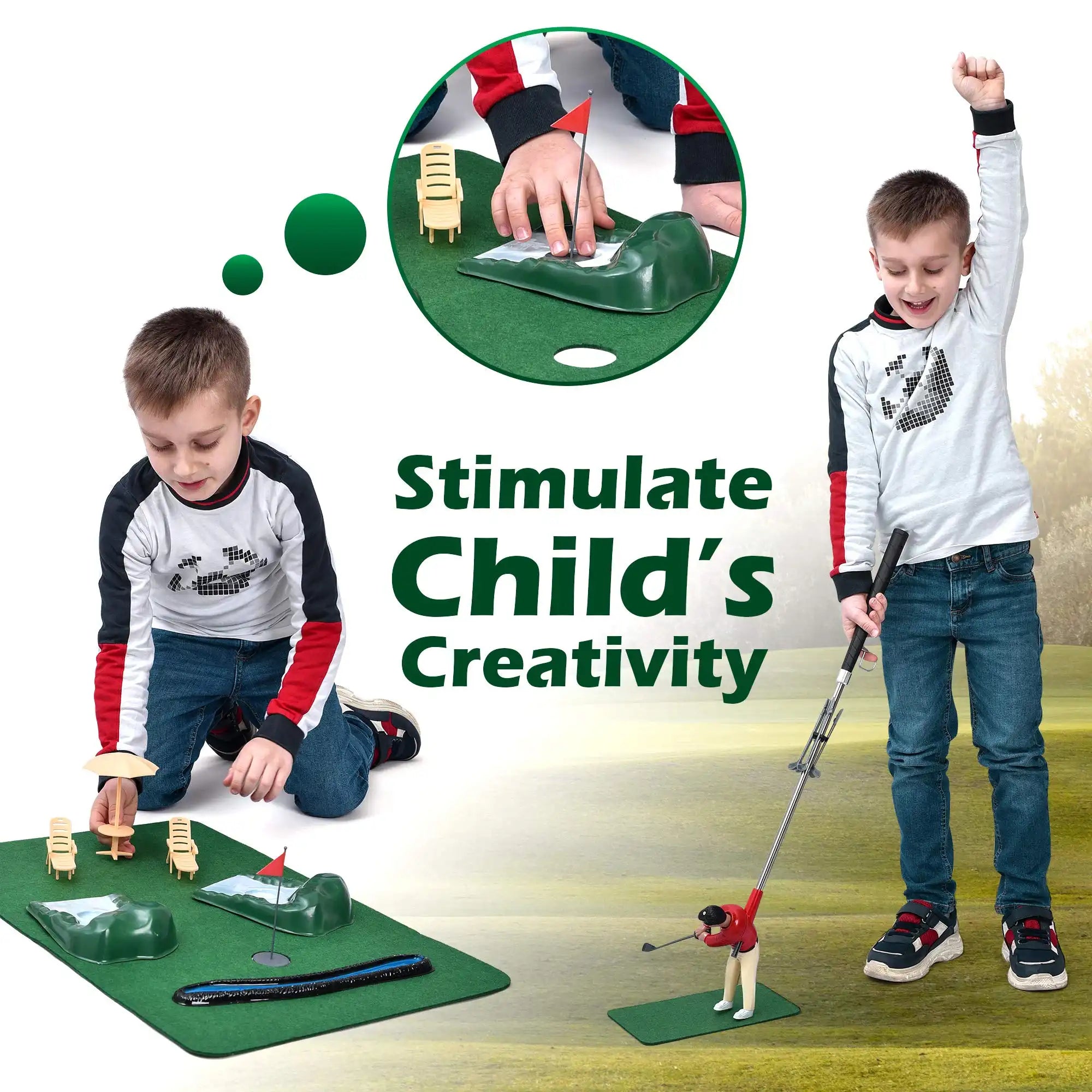 5-Piece Golf Club Set for Home Practice with Putting Mat and Accessories