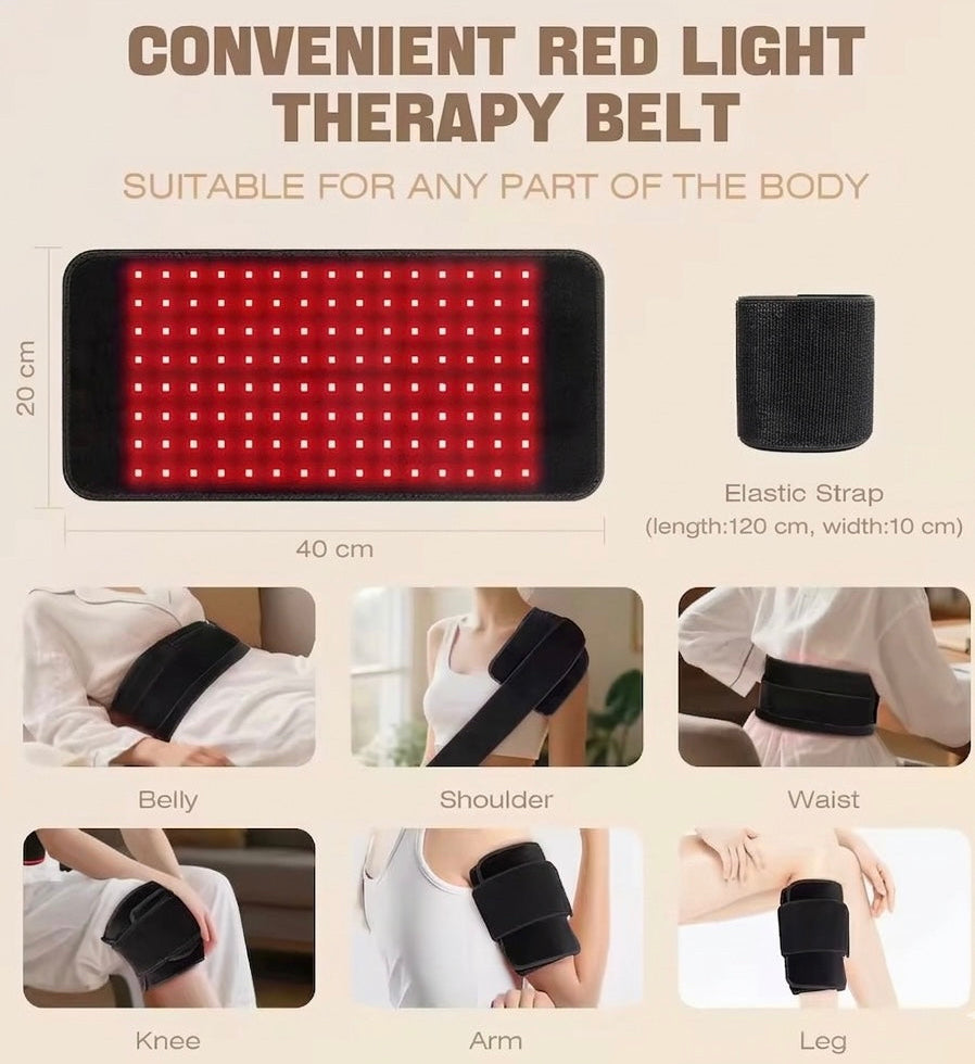 Dual Wavelength Infrared Light Therapy Belt for Full Body Pain Relief with Remote Control – 660nm & 850nm