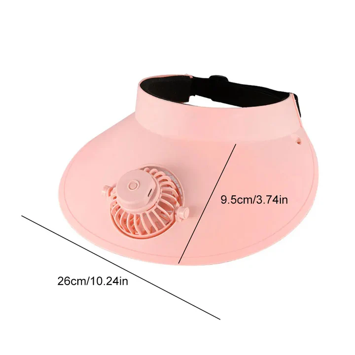 Ladies' Adjustable Sun Hat with Solar-Powered Cooling Fan - Lightweight Outdoor Wear