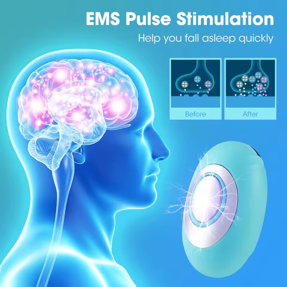 Rechargeable Microcurrent Sleep Assistance Device with 15 Intensity Settings
