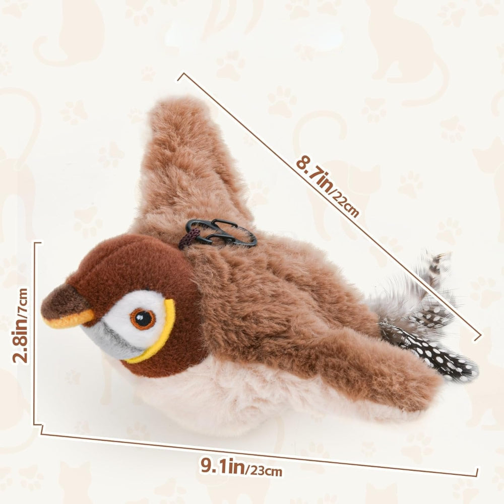 Exciting Plush Bird Toy for Cats with Sound Activation
