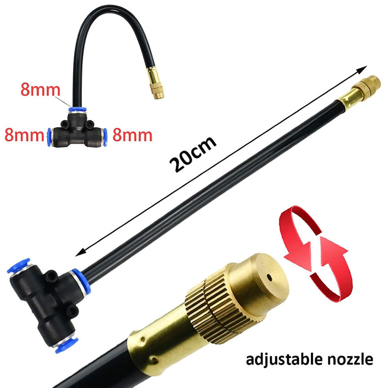 Adjustable 360° Nozzle Drip Irrigation System with Flexible Hose for Gardens