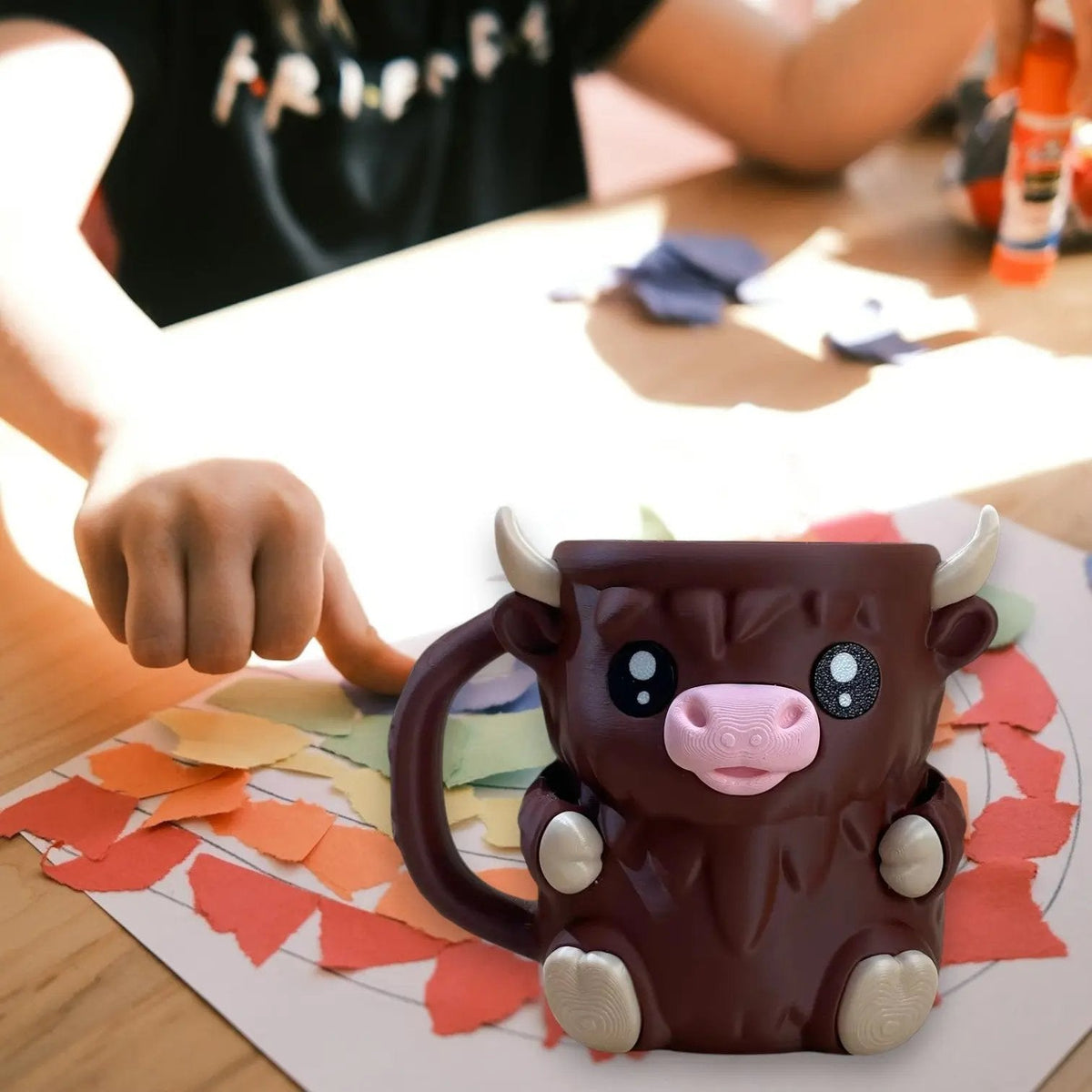 Cow Design Insulated Ice Cream Cup with Spoon Holder – Functional & Cute