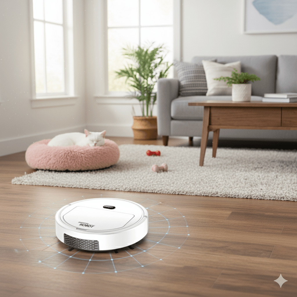Ultra-Quiet Robot Vacuum with HEPA Filtration for Effective Cleaning
