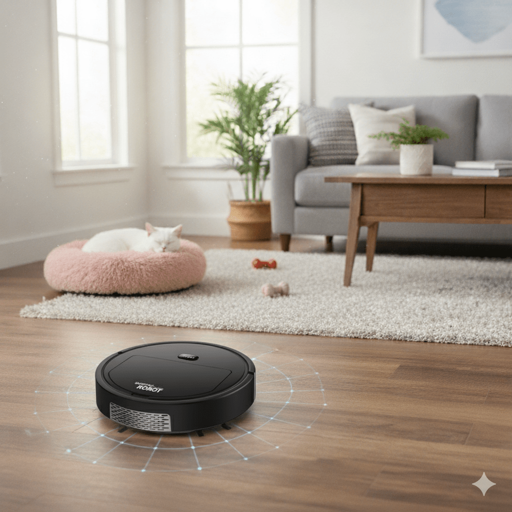 Ultra-Quiet Robot Vacuum with HEPA Filtration for Effective Cleaning