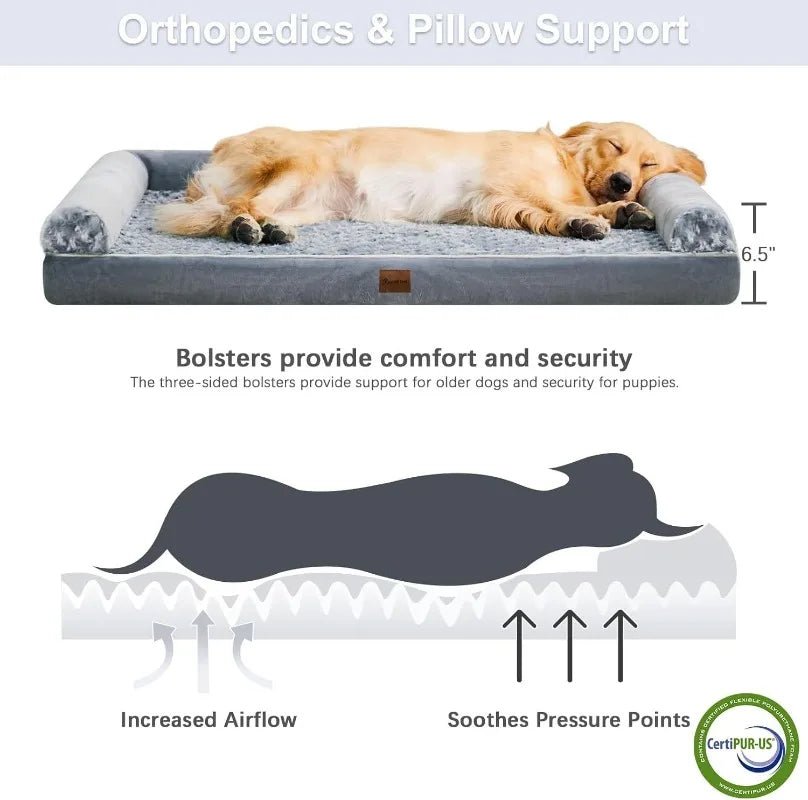 ComfortNest L-Shaped Dog Bed with Easy-Clean Waterproof Cover