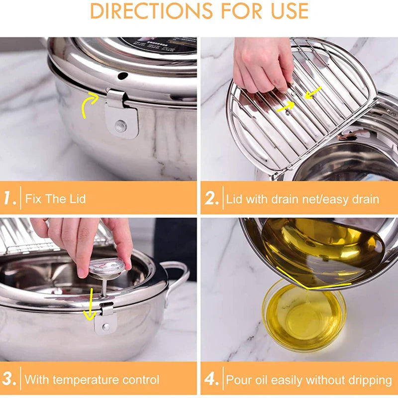 Fryer with Integrated Thermometer for Precise Cooking