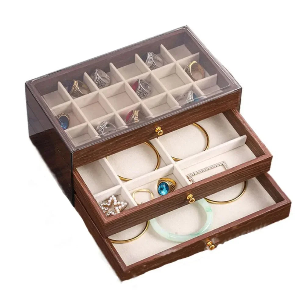 Stylish Multi-Layer Jewelry Organizer with Pull-Out Drawers