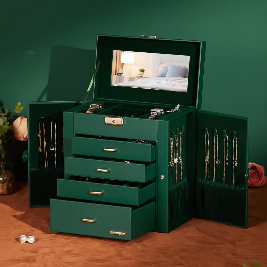 Elegant Jewelry Storage Box with Ample Drawers for Gifts