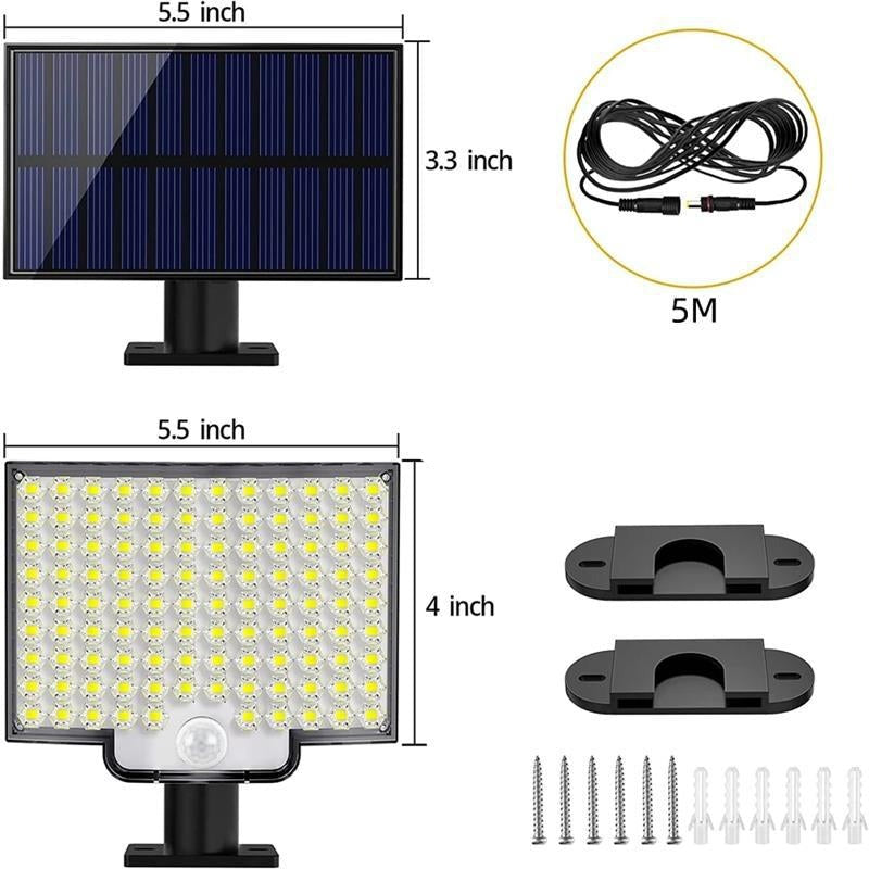 Solar-Powered 106 LED Outdoor Security Light with Motion Detection