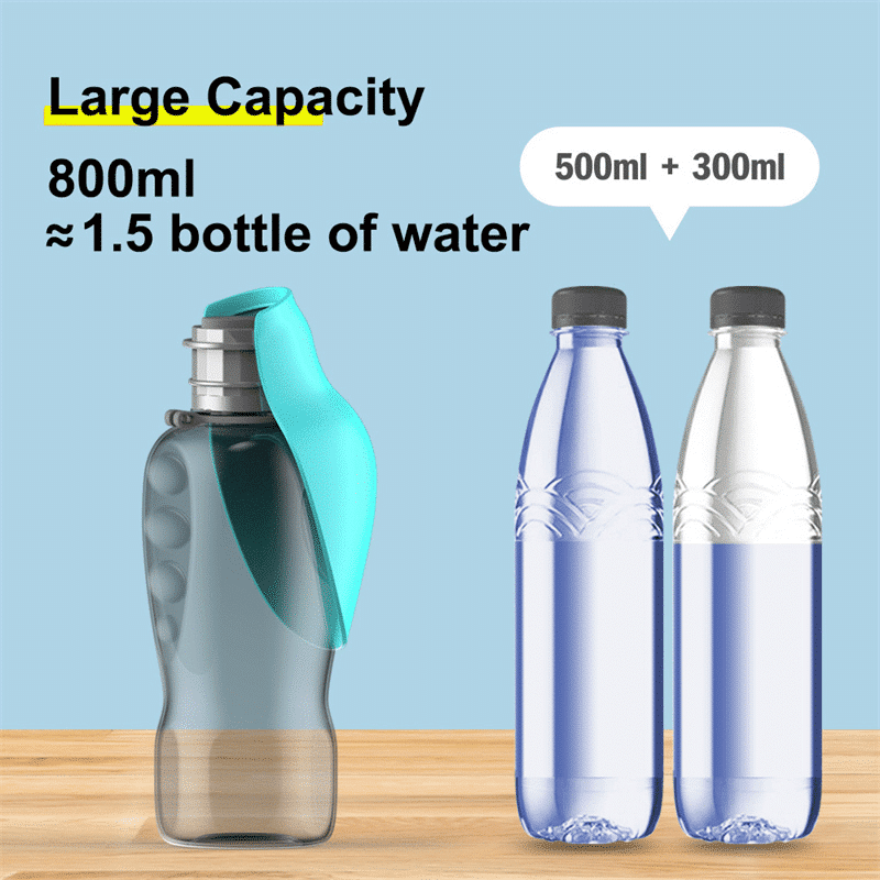 Large Capacity 27.05oz Dog Travel Water Bottle with Collapsible Bowl
