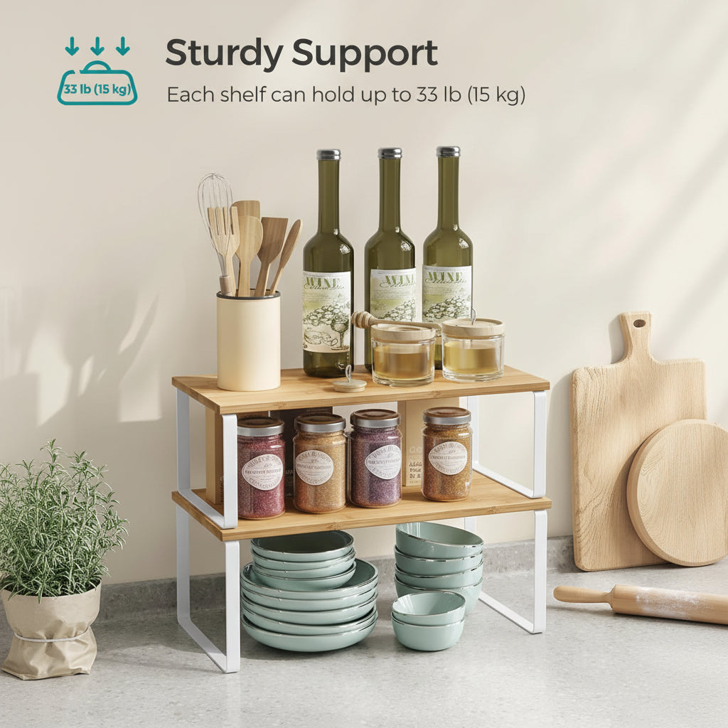 Versatile Stacking Storage Shelves for Kitchen Organization