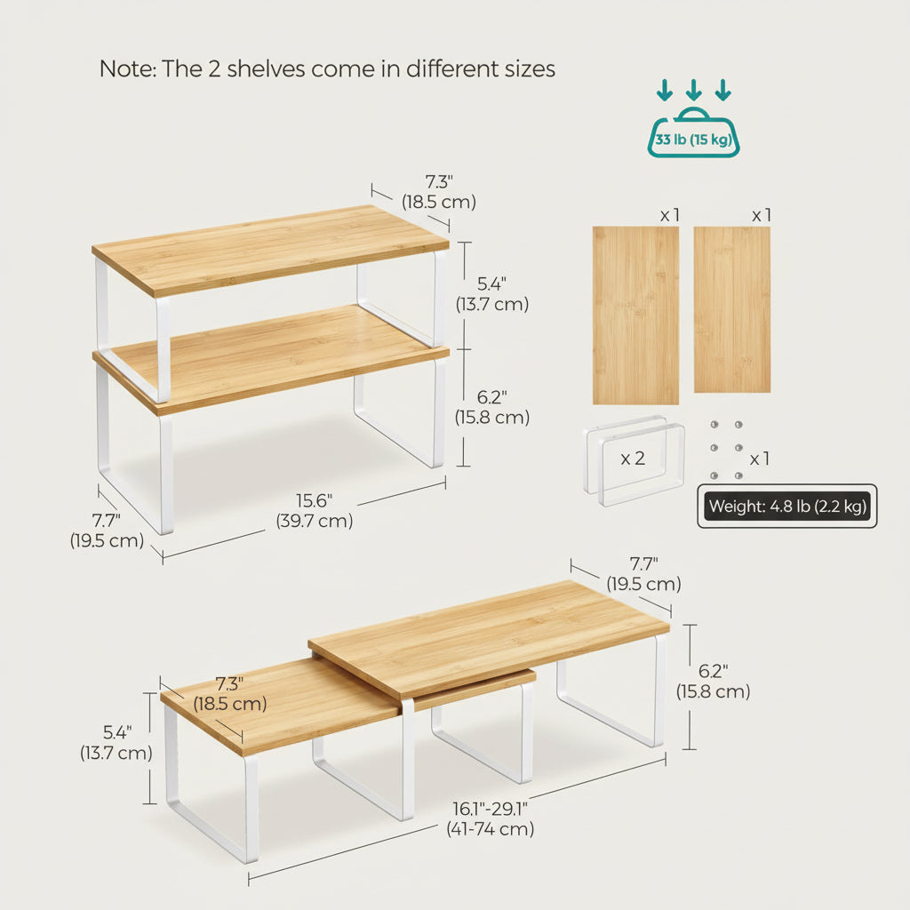 Versatile Stacking Storage Shelves for Kitchen Organization