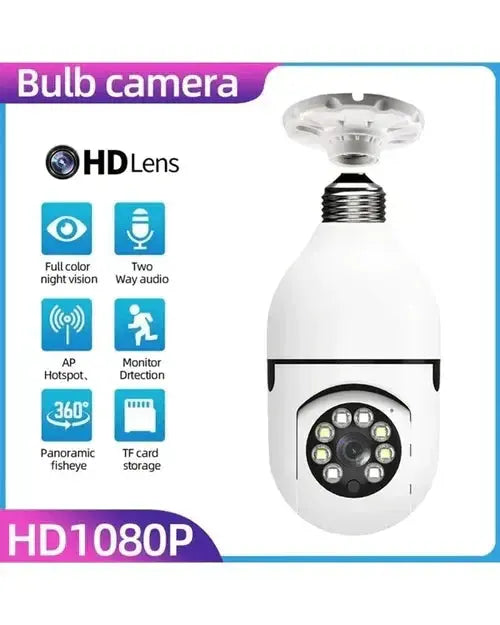 Smart E27 Security Camera – 360-Degree Coverage, Night Vision, Mobile App