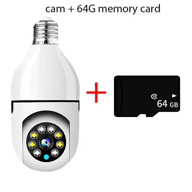 Smart E27 Security Camera – 360-Degree Coverage, Night Vision, Mobile App