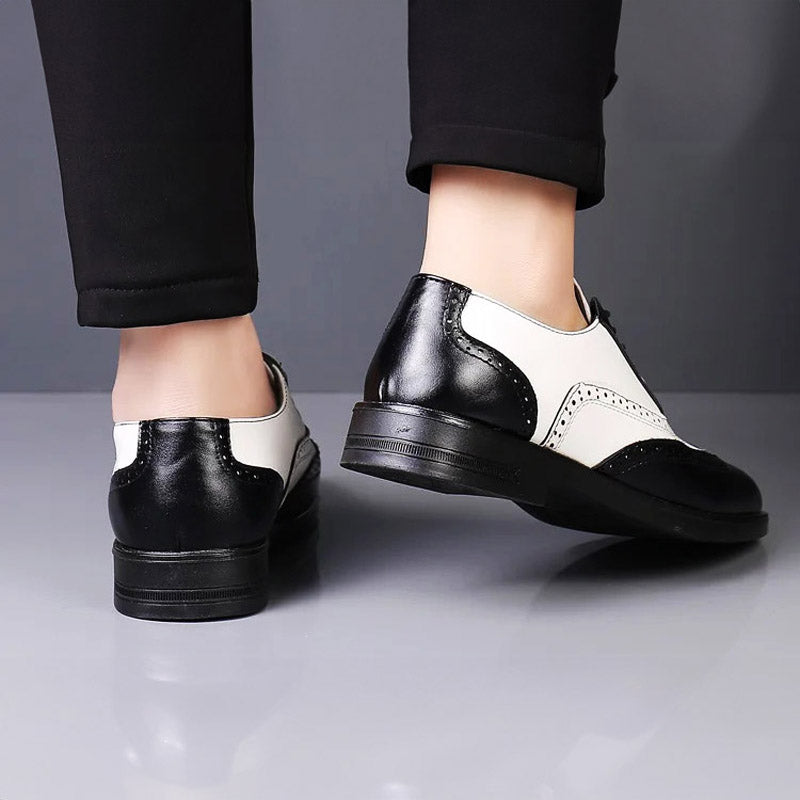 Brogue Lace-Up Shoes in Two-Tone Leather – Versatile Footwear for All Events