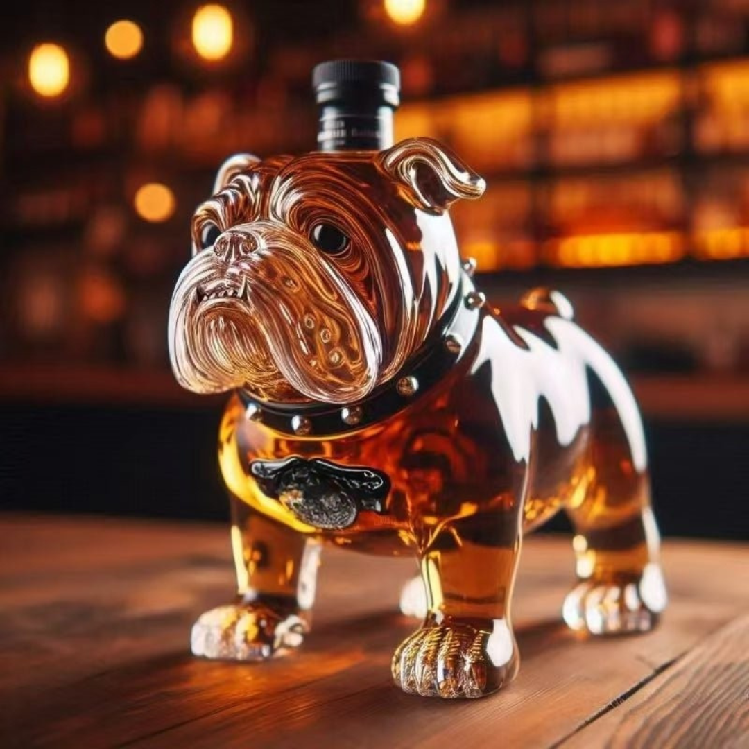 Charming Dog-Themed Glass Decanter for Whisky Lovers