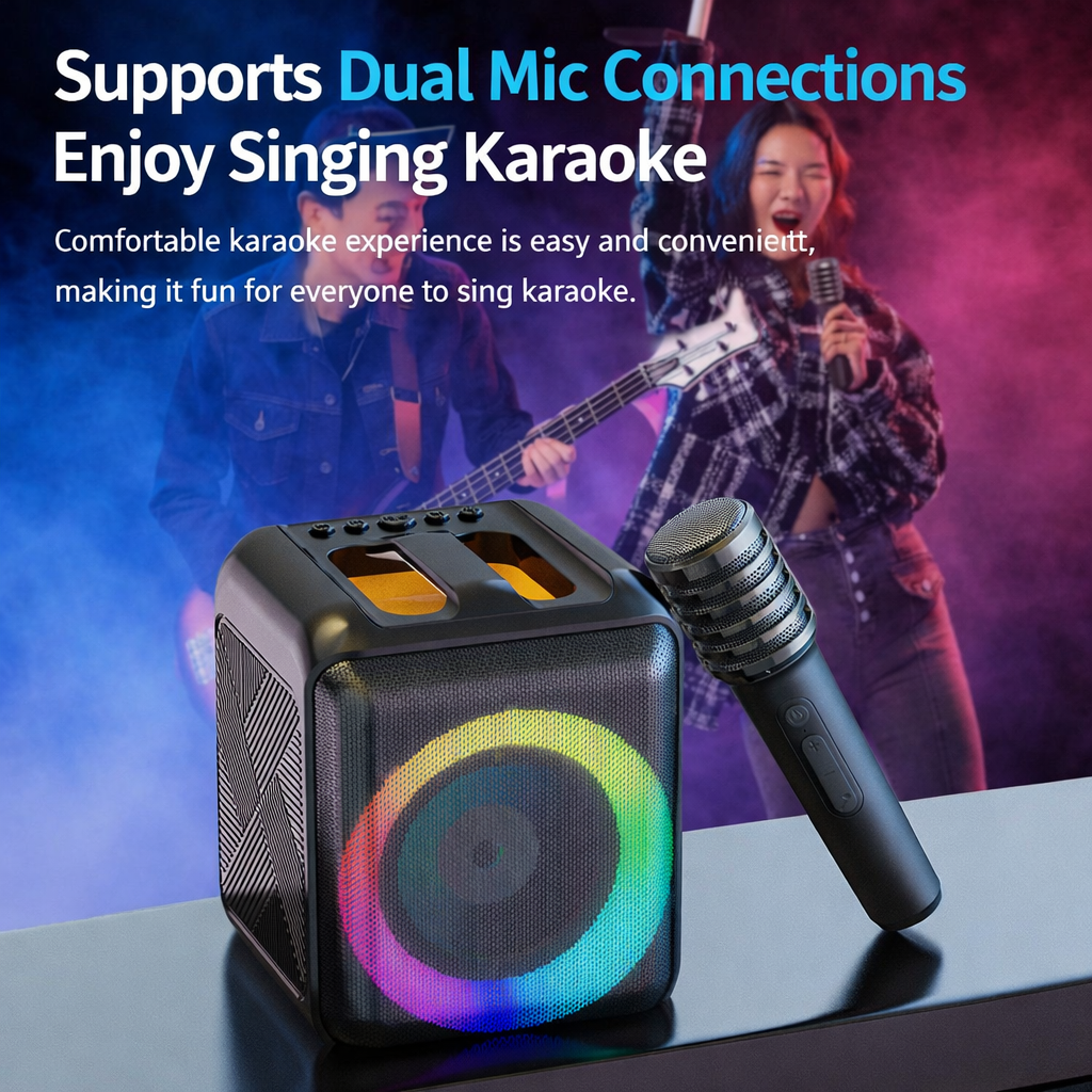 Ultimate Karaoke System with Portable Speaker and Wireless Mics