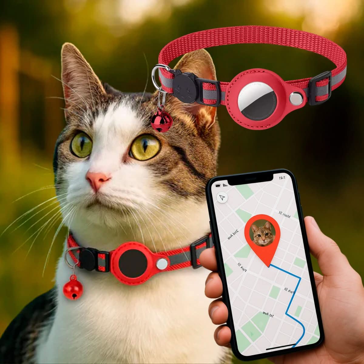 PawSafe GPS Tracker Collar for Cats with Reflective Features