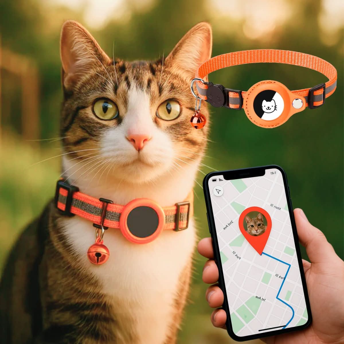 PawSafe GPS Tracker Collar for Cats with Reflective Features