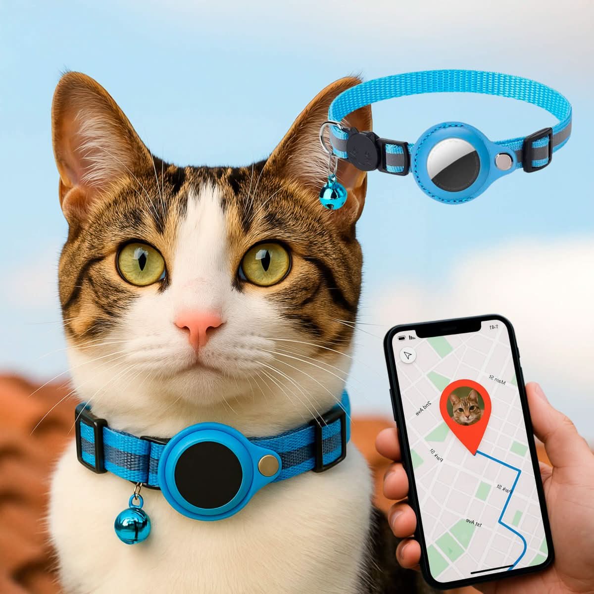 PawSafe GPS Tracker Collar for Cats with Reflective Features