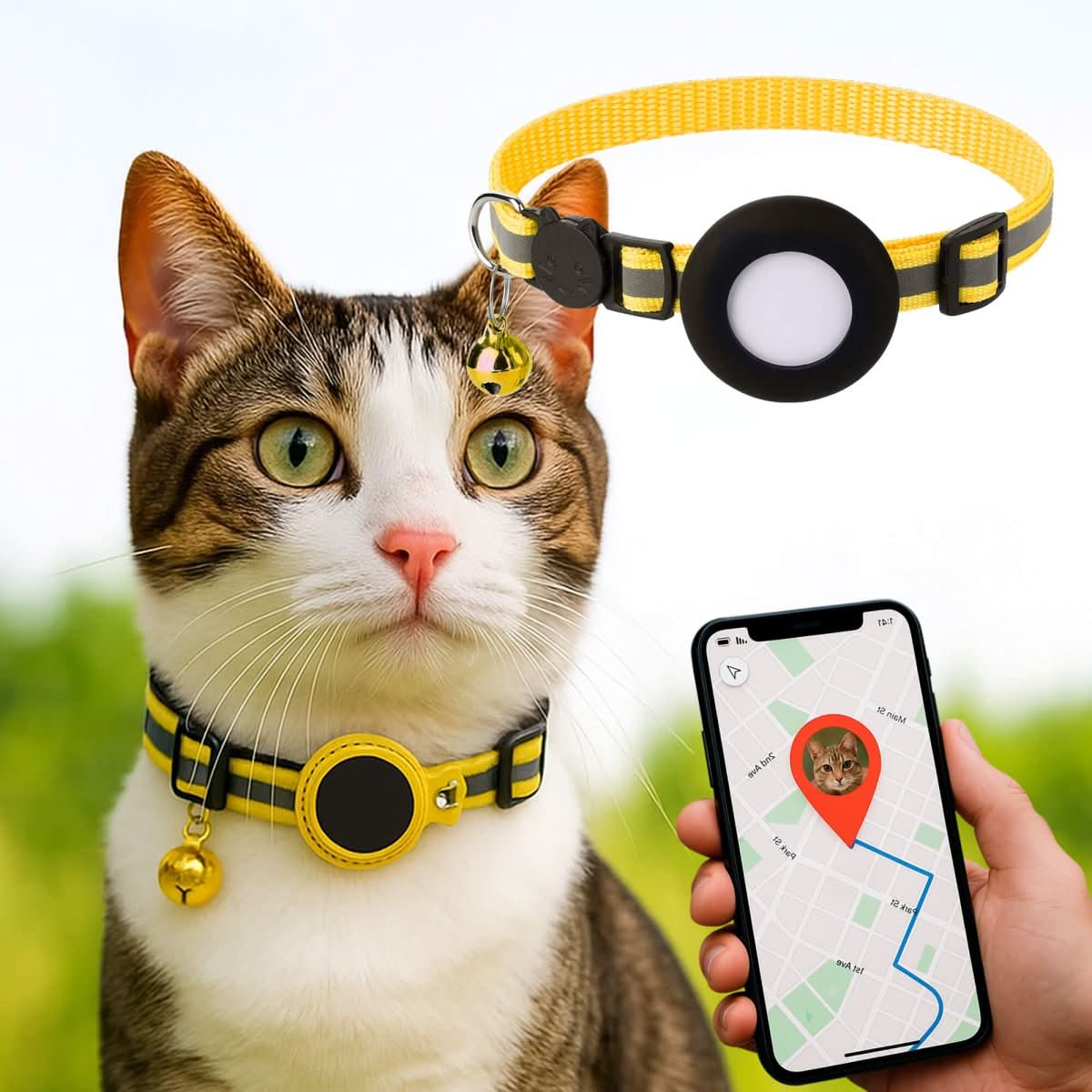 PawSafe GPS Tracker Collar for Cats with Reflective Features