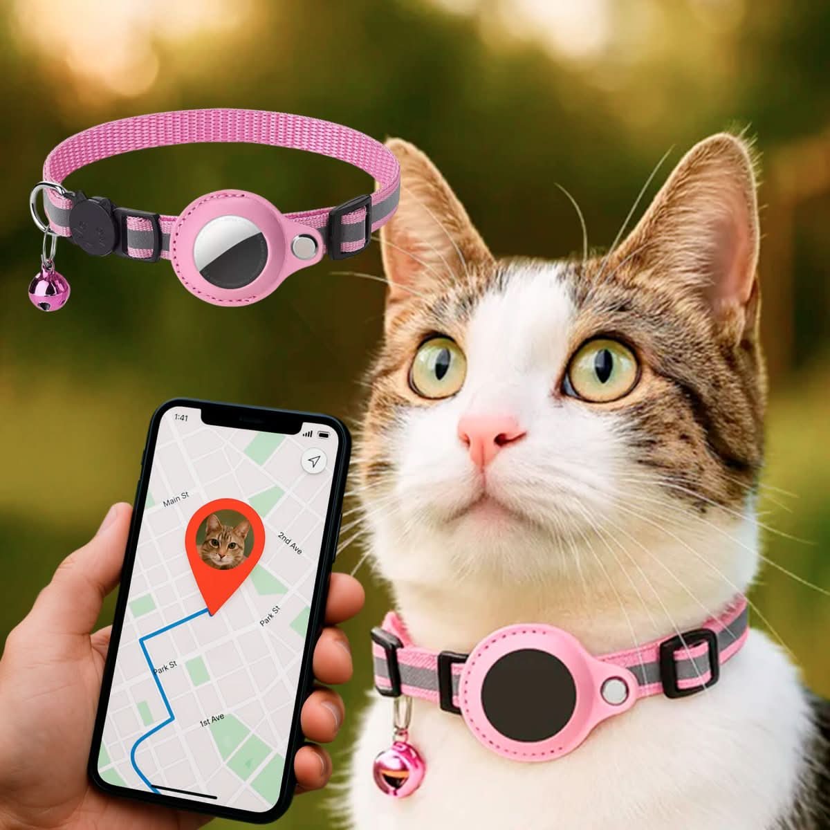 PawSafe GPS Tracker Collar for Cats with Reflective Features