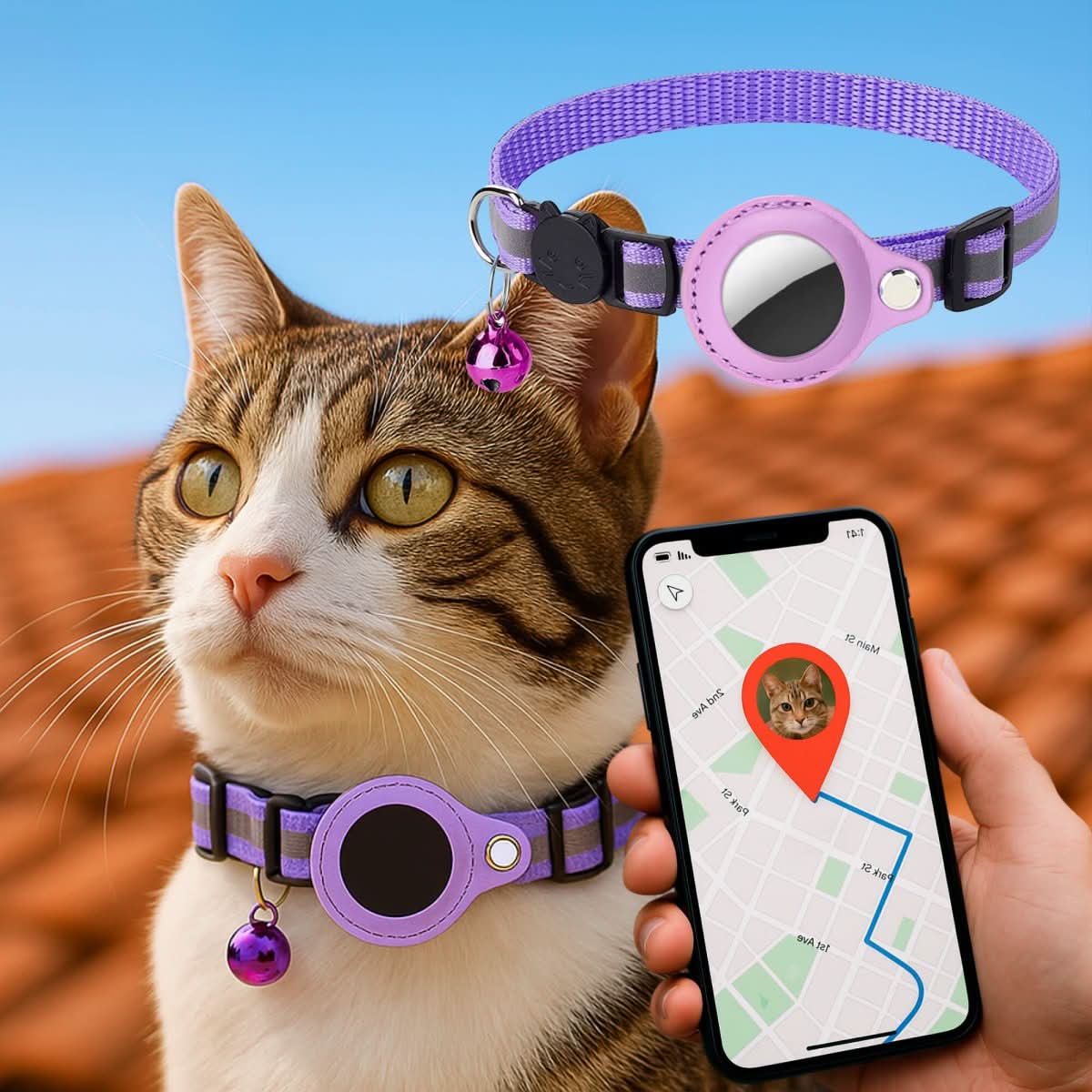 PawSafe GPS Tracker Collar for Cats with Reflective Features