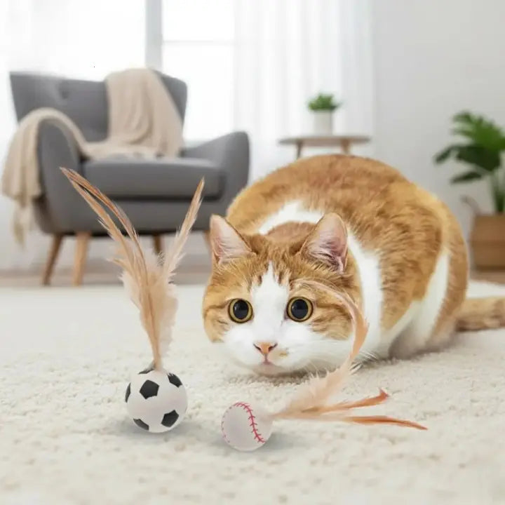 Interactive Feather Ball for Cats