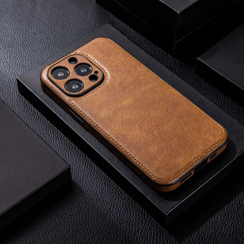 Shockproof Leather Case for iPhone – Durable Device Protection