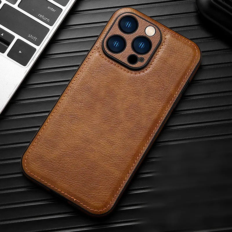 Shockproof Leather Case for iPhone – Durable Device Protection