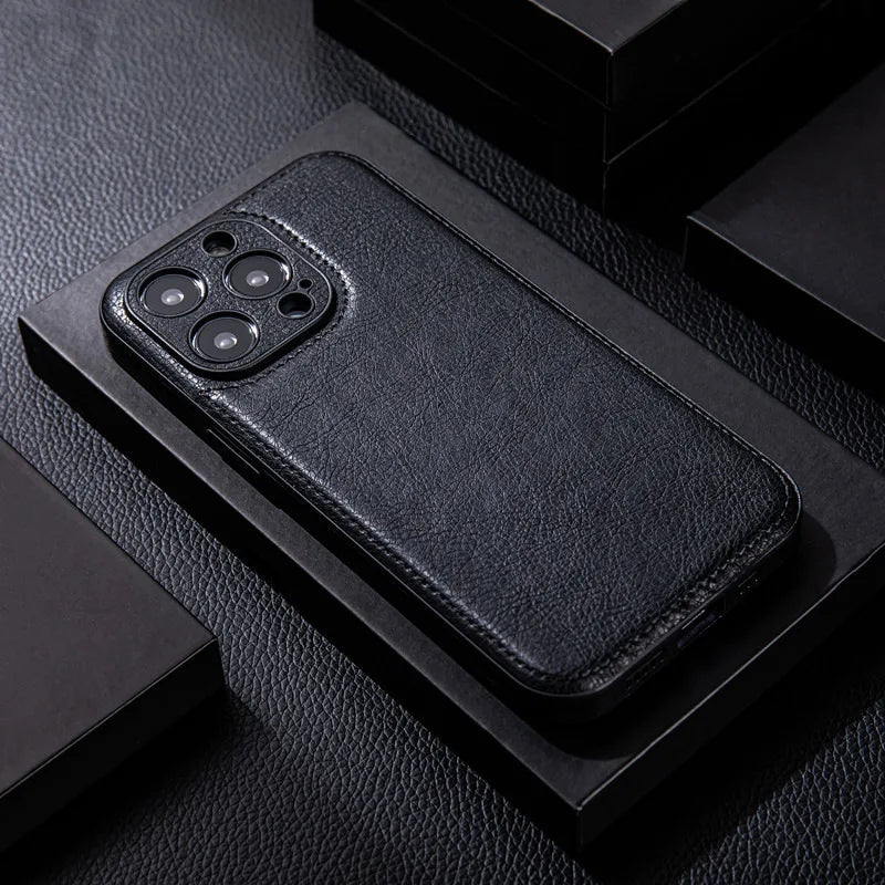 Shockproof Leather Case for iPhone – Durable Device Protection