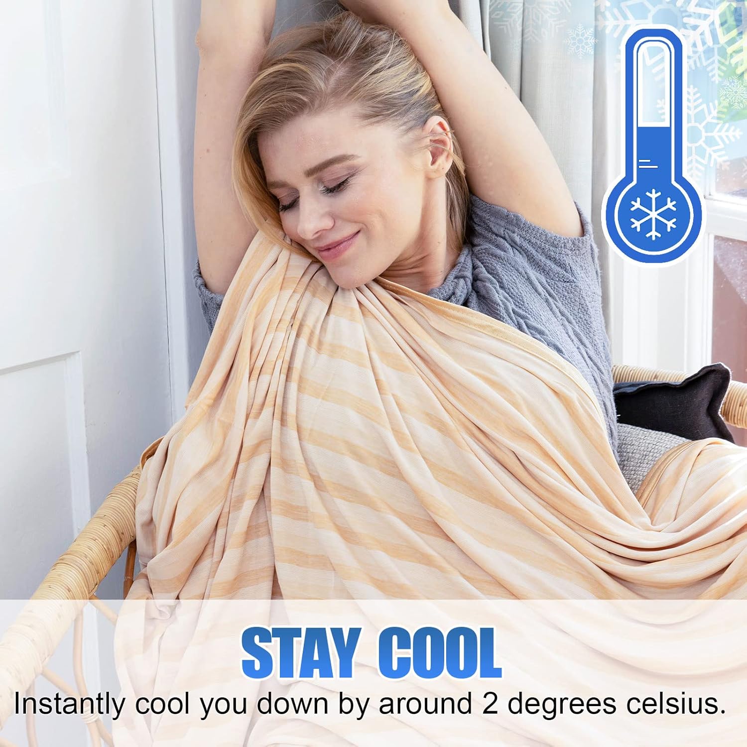 Lightweight Double-Sided Cooling Blanket for Hot Sleepers – Breathable Summer Throw
